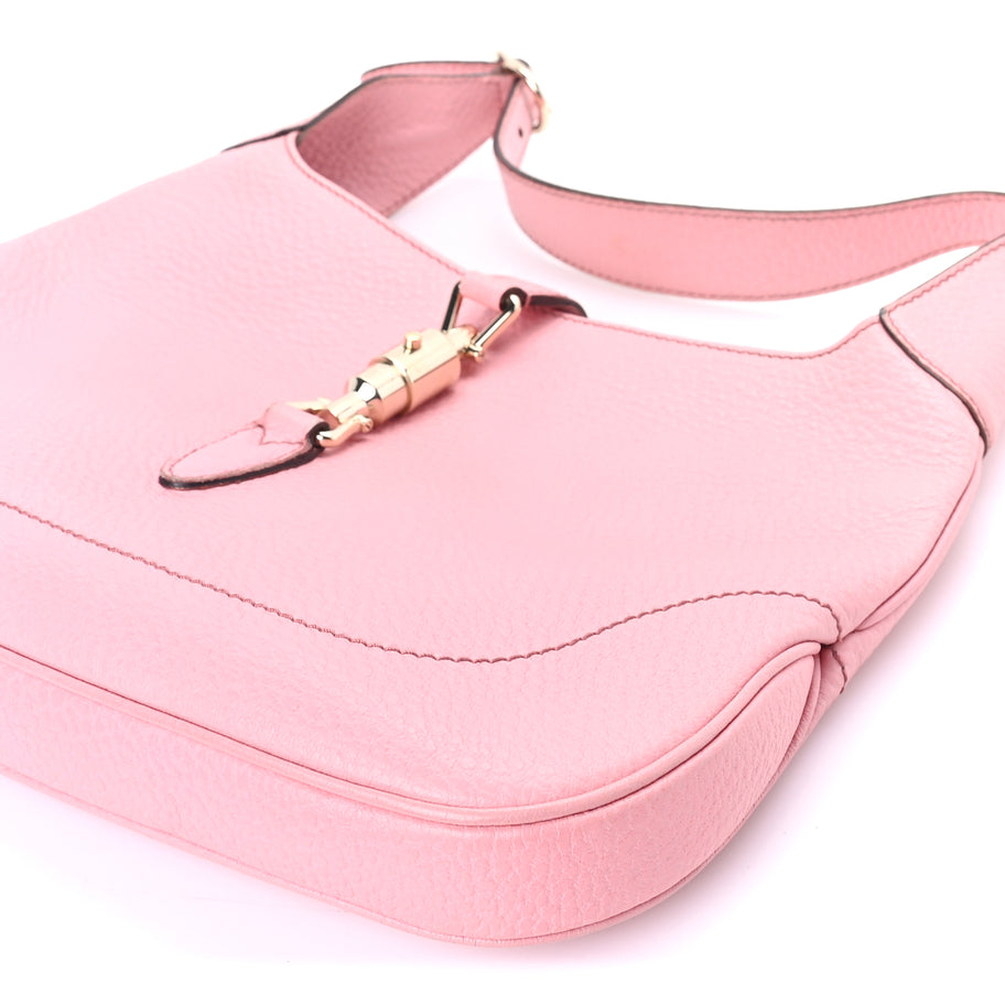Gucci Soft Grained Calfskin Small Jackie O Hobo Pink Image 8