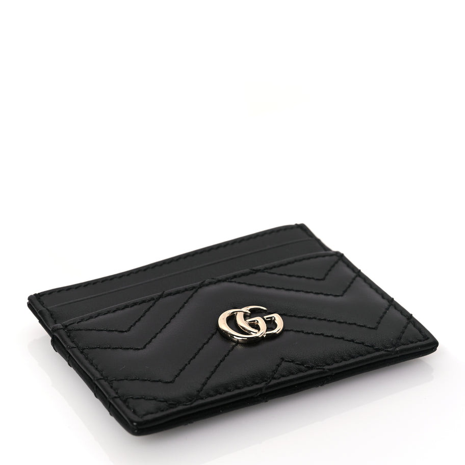Gucci Calfskin Matelasse GG Marmont Card Holder Black Image 4