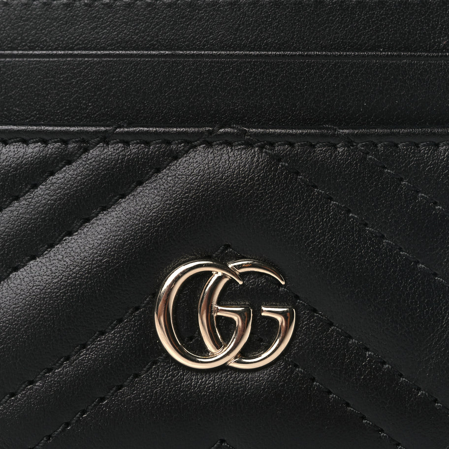 Gucci Calfskin Matelasse GG Marmont Card Holder Black Image 7