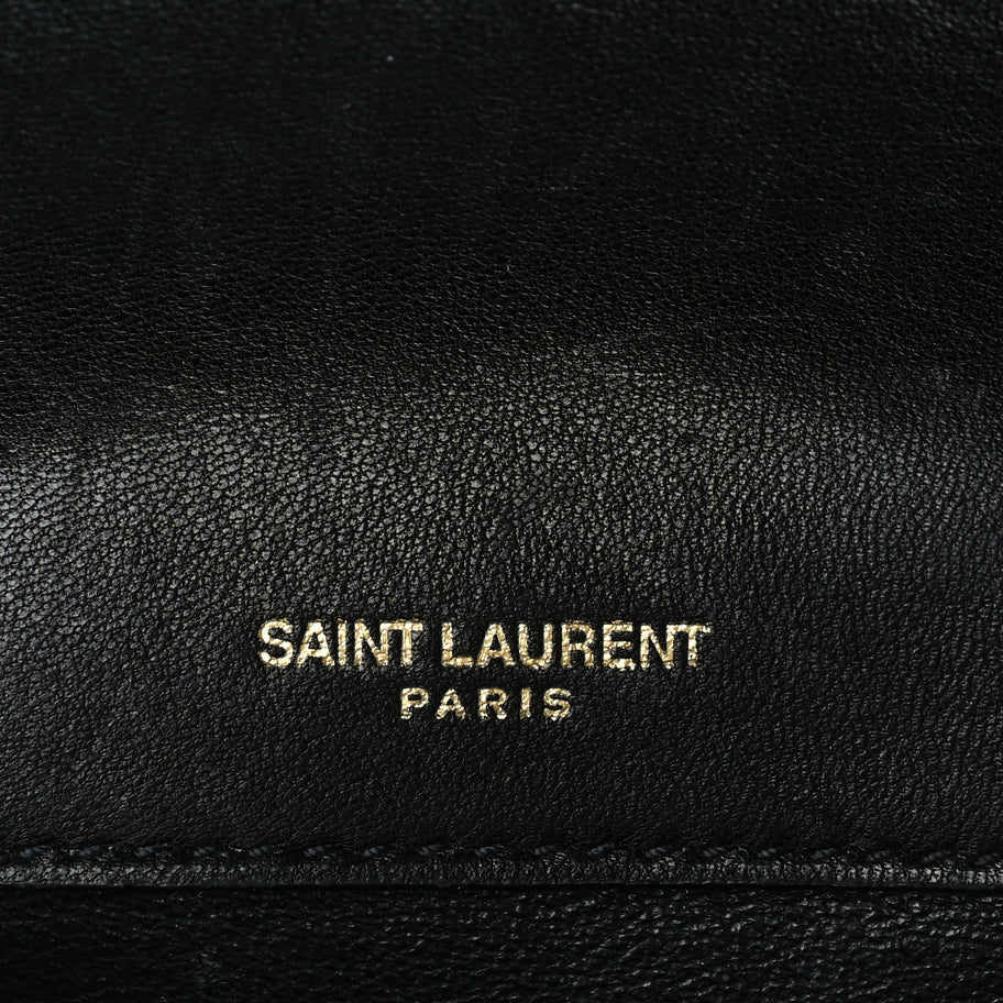 Saint Laurent Lambskin Matelasse Chevron Monogram Small Sulpice Bag Black Image 5