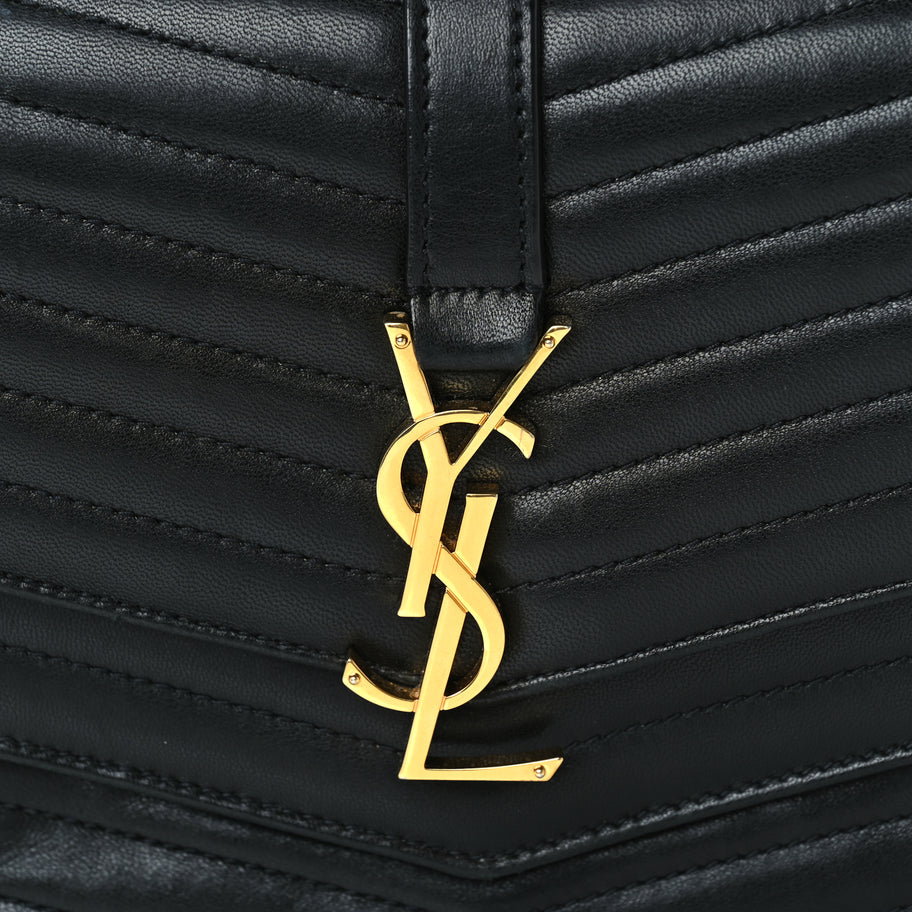 Saint Laurent Lambskin Matelasse Chevron Monogram Small Sulpice Bag Black Image 6