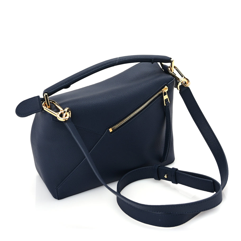 Loewe Soft Grained Calfskin Small Puzzle Edge Bag  Navy Image 3