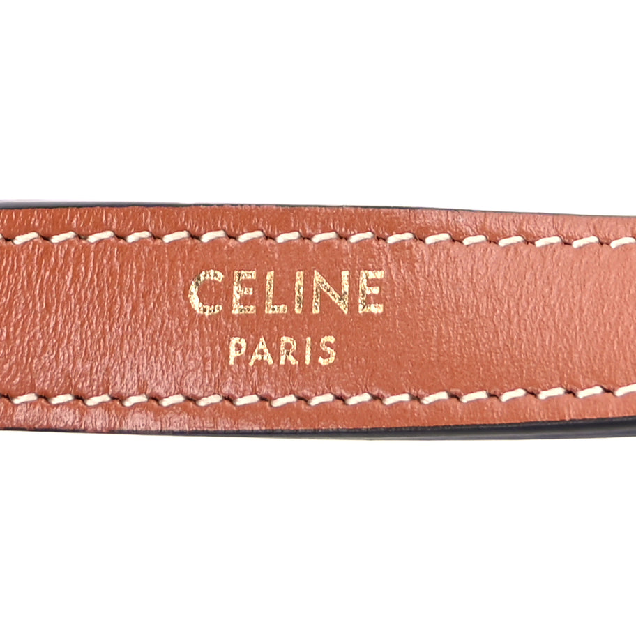 Celine Canvas Calfskin Mini Ava Triomphe Shoulder Bag White Image 6