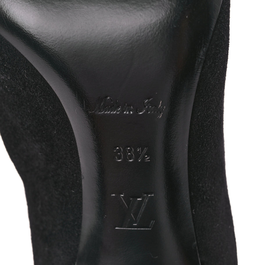 Louis Vuitton Suede Monogram Uniformes Cap Toe Chelsea 75mm Ankle Boots 38.5 Black Image 6