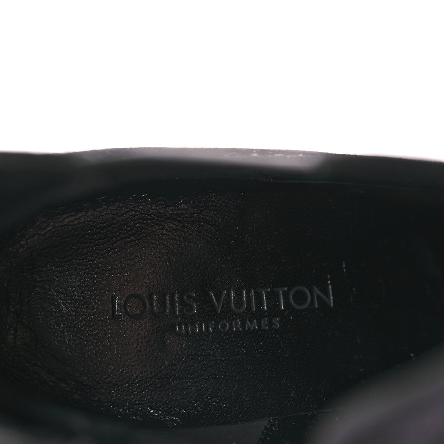 Louis Vuitton Suede Monogram Uniformes Cap Toe Chelsea 75mm Ankle Boots 38.5 Black Image 7
