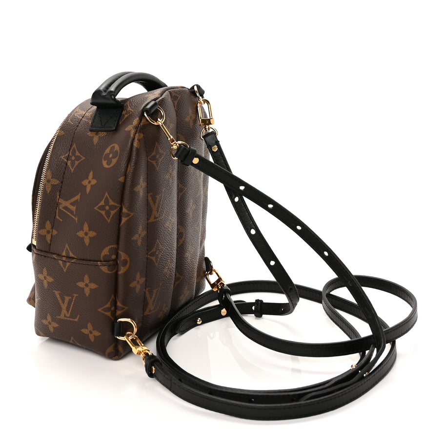 black mini lv backpack Louis Vuitton Monogram Palm Springs Backpack Mini Black