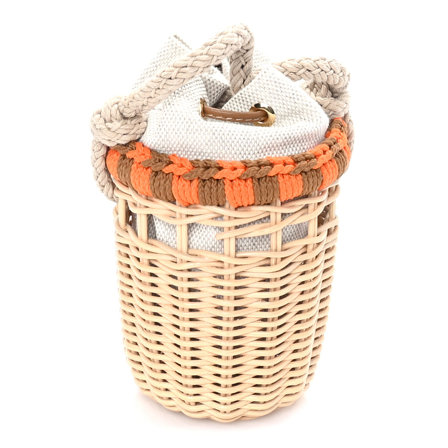 Prada Wicker Mini Bucket Bag Naturale Orange Brown Image 2