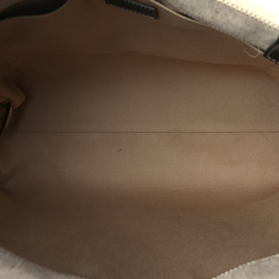 Chloe Cotton Calfskin Medium Woody Ribbon Tote White Brown Image 4