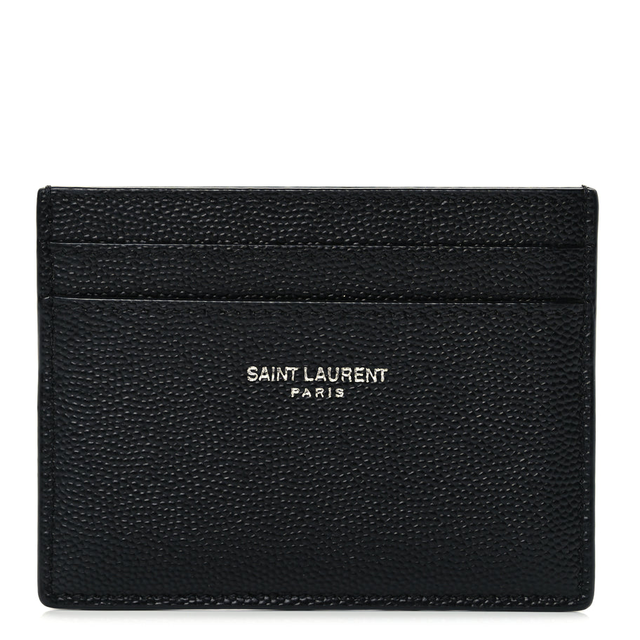 Saint Laurent Grain De Poudre Card Case Black Image 1