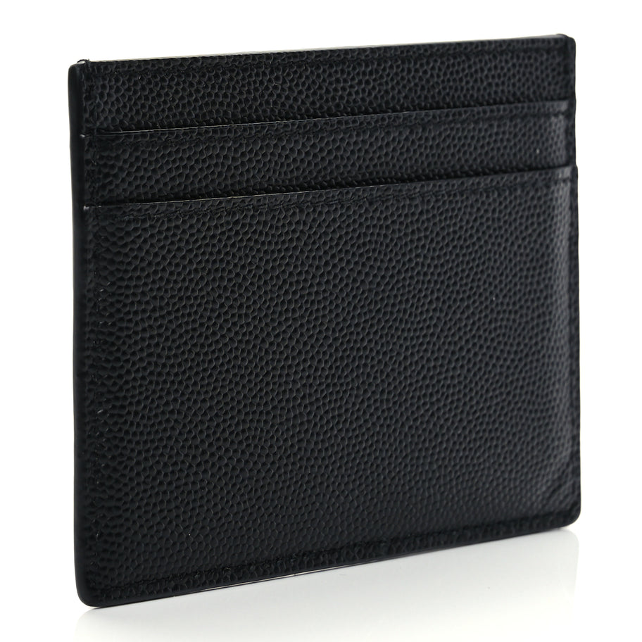 Saint Laurent Grain De Poudre Card Case Black Image 3