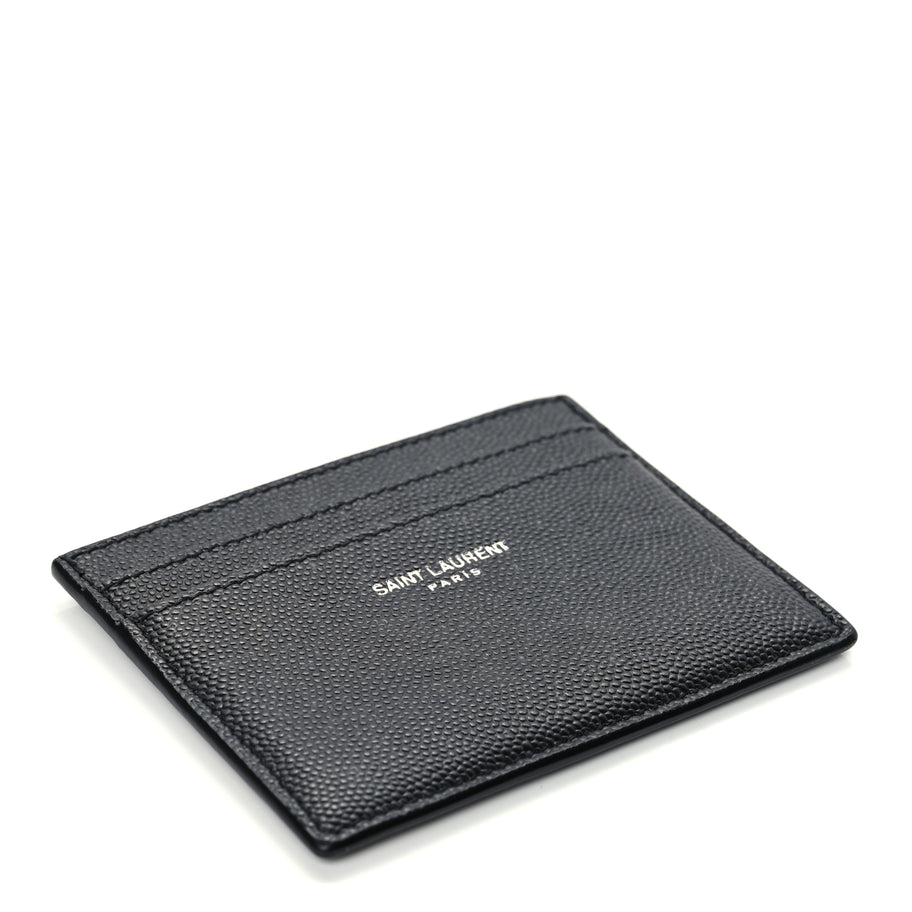 Saint Laurent Grain De Poudre Card Case Black Image 4