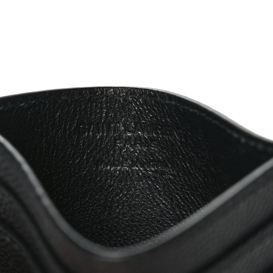Saint Laurent Grain De Poudre Card Case Black Image 6