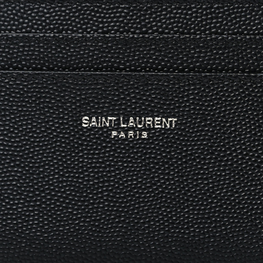 Saint Laurent Grain De Poudre Card Case Black Image 8