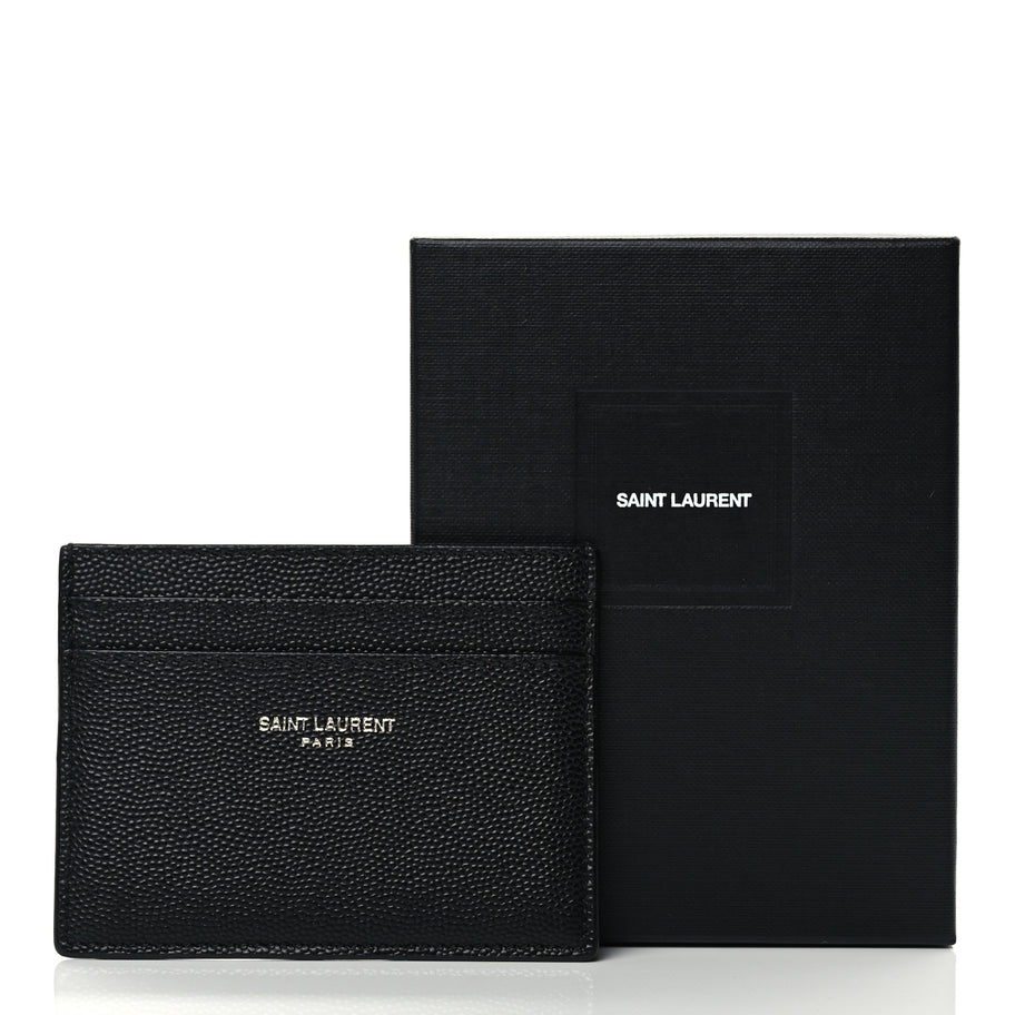 Saint Laurent Grain De Poudre Card Case Black Image 9