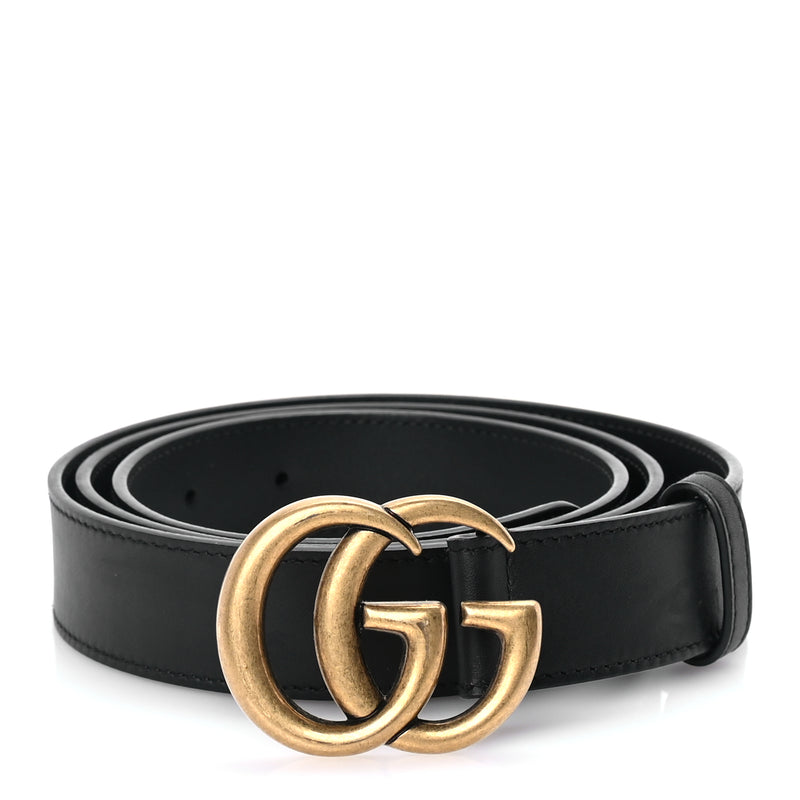  Gucci Calfskin Double G 30mm Belt 105 42 Black Black