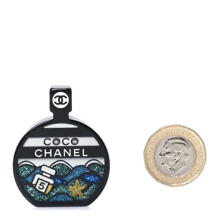 Chanel Resin Glitter Coco Chanel Brooch  Black Multicolor Image 2
