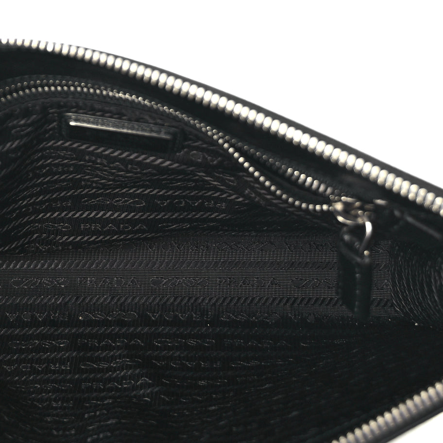 Prada Saffiano Pouch Wristlet Black Image 5