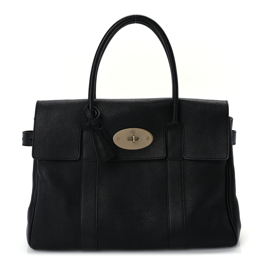 Mulberry Small Classic Grain Bayswater  Black Image 1