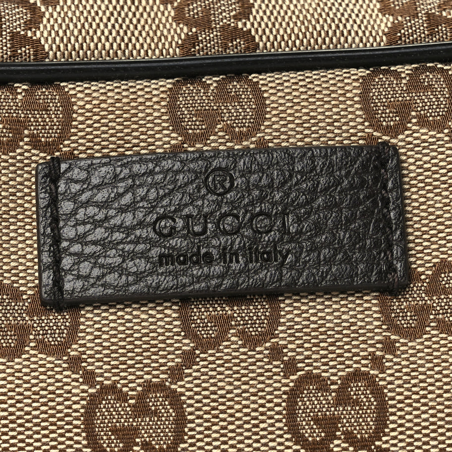 Gucci Monogram Dollar Calfskin Belt Bag Beige Ebony Testa di Moro Marrone Scuro Image 7
