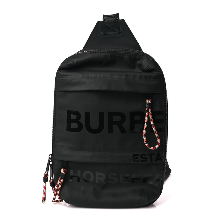 Burberry Coated Canvas Horseferry Blaze Crossbody Bag Black Image 1