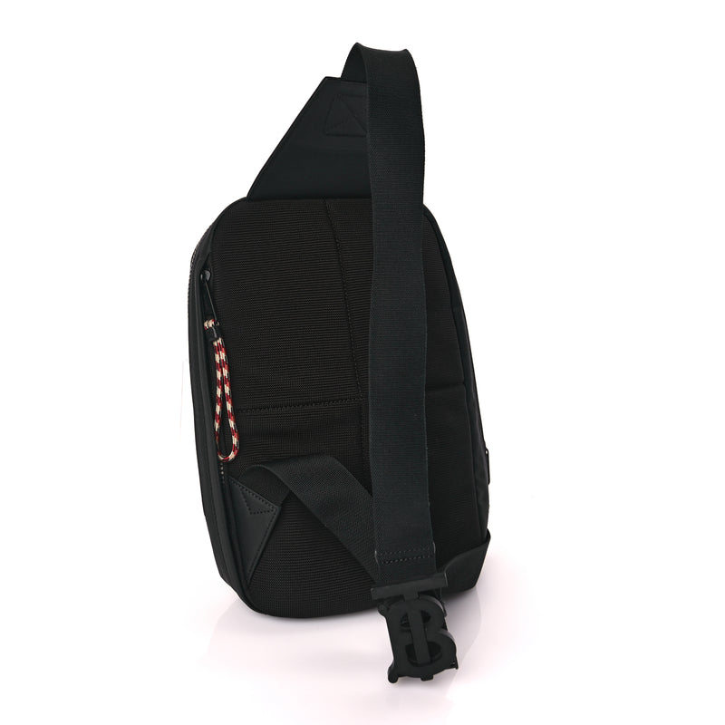  Burberry Coated Canvas Horseferry Blaze Crossbody Bag Black