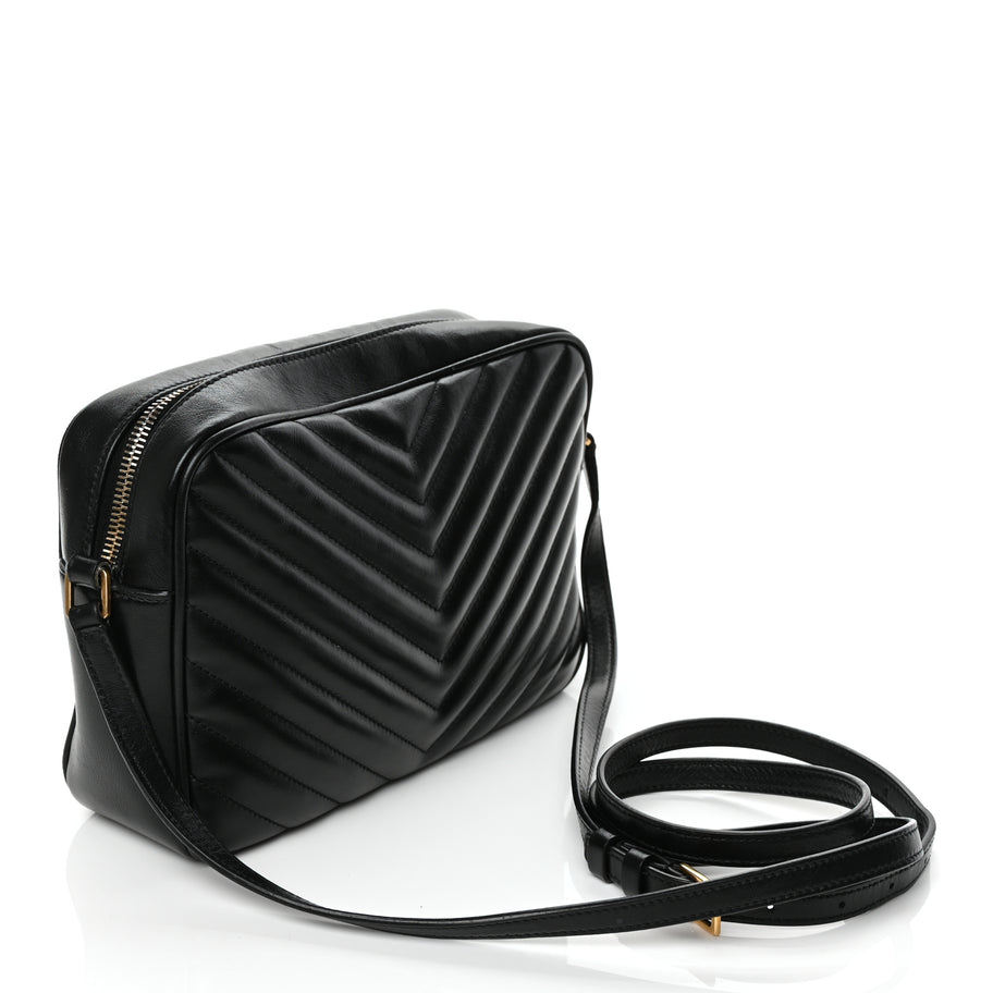 Saint Laurent Calfskin Matelasse Monogram Lou Camera Bag Black Image 2
