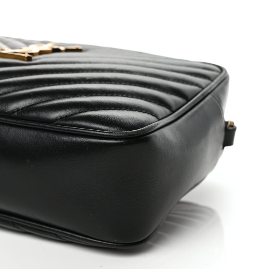 Saint Laurent Calfskin Matelasse Monogram Lou Camera Bag Black Image 9