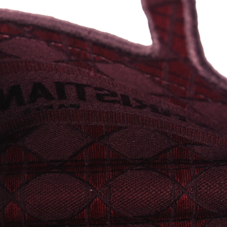 Christian Dior Velvet Cannage Embroidered Mini Book Tote  Burgundy Image 4