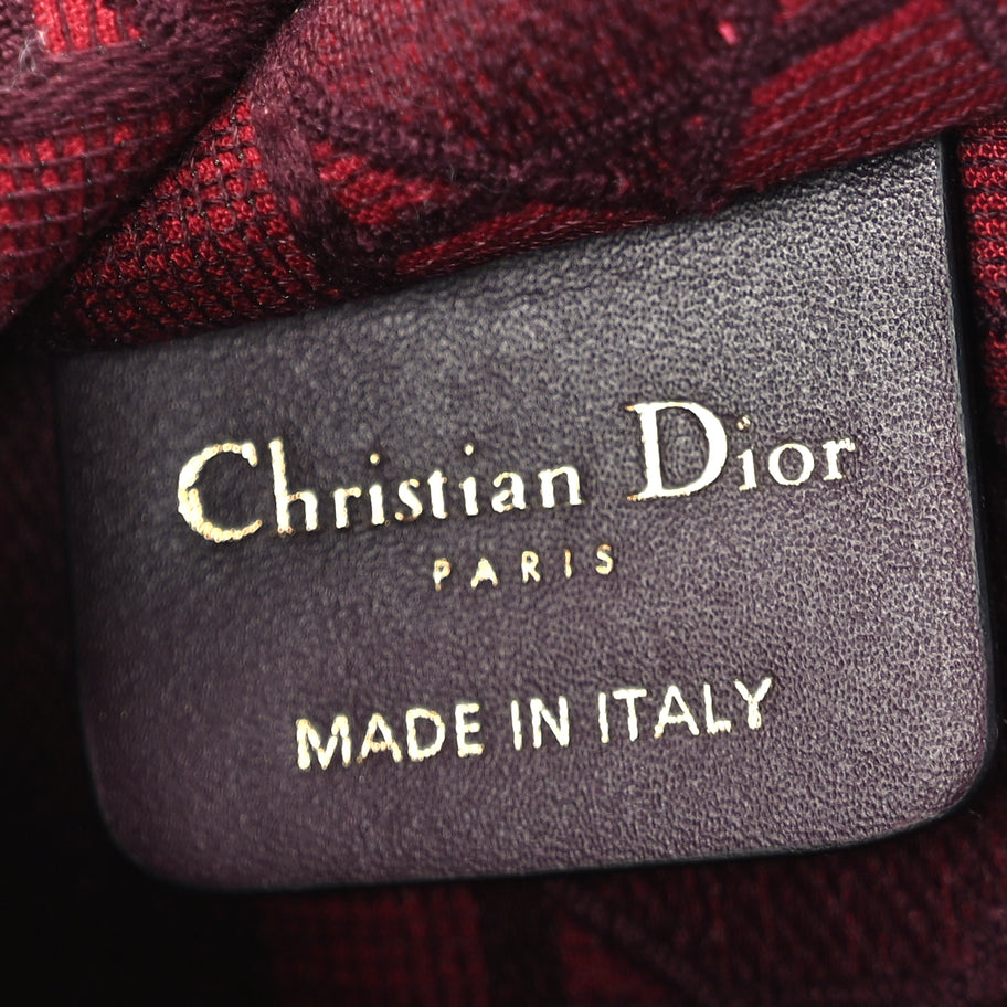 Christian Dior Velvet Cannage Embroidered Mini Book Tote  Burgundy Image 5
