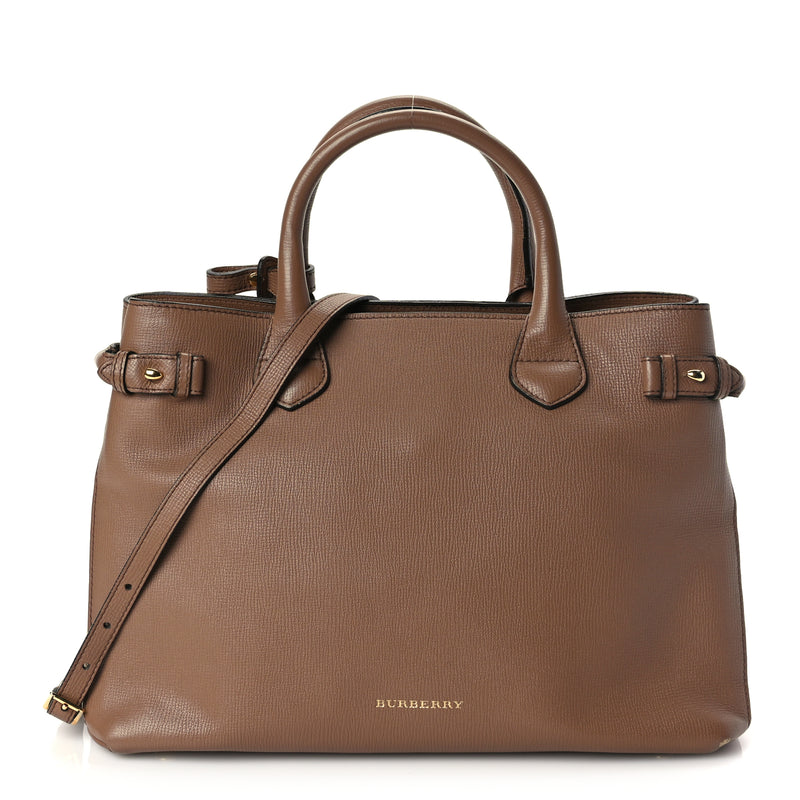  Burberry Grainy Calfskin House Check Medium Banner Tote