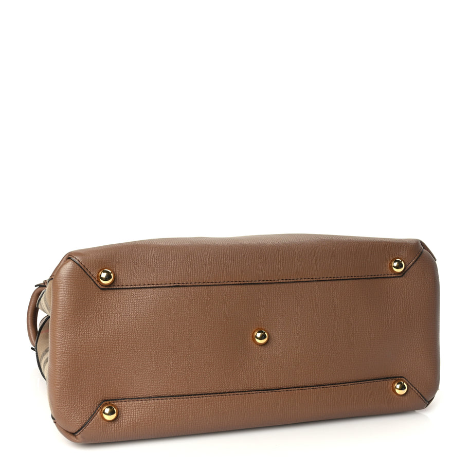 Burberry Grainy Calfskin House Check Medium Banner Tote Image 3