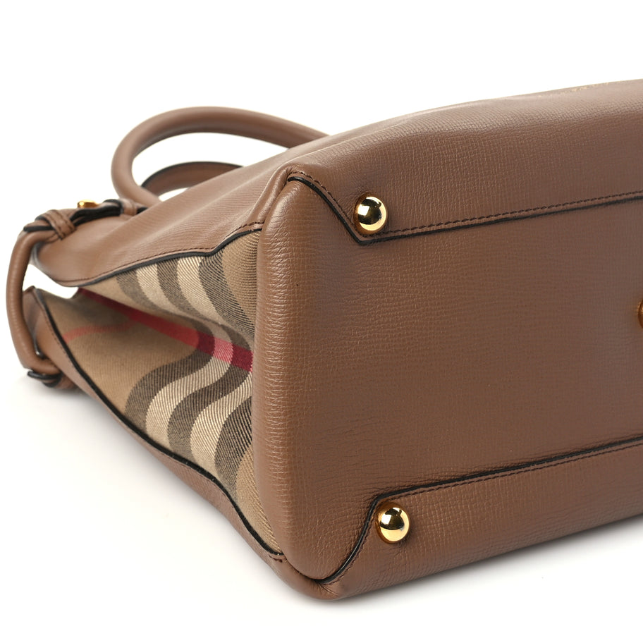 Burberry Grainy Calfskin House Check Medium Banner Tote Image 7