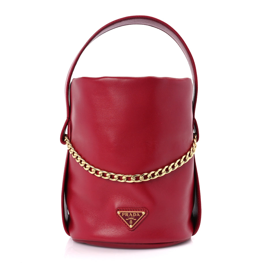 Prada Nappa Mini Petit Sac Noir Bucket Bag Ciliegia Image 1