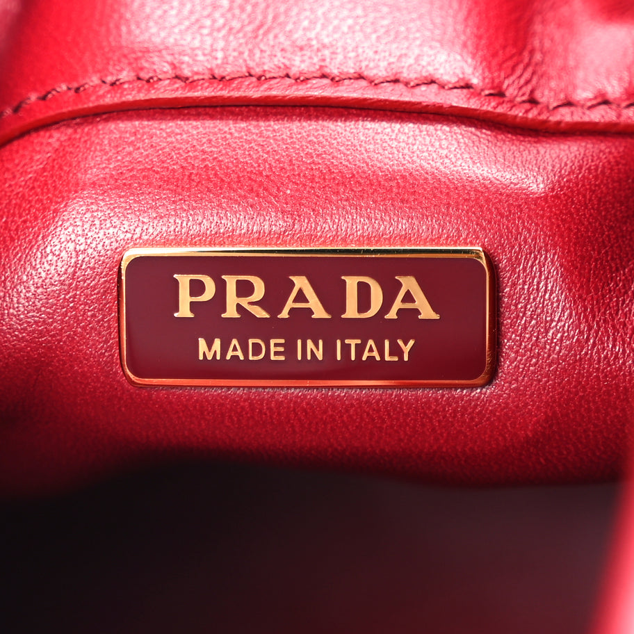 Prada Nappa Mini Petit Sac Noir Bucket Bag Ciliegia Image 5