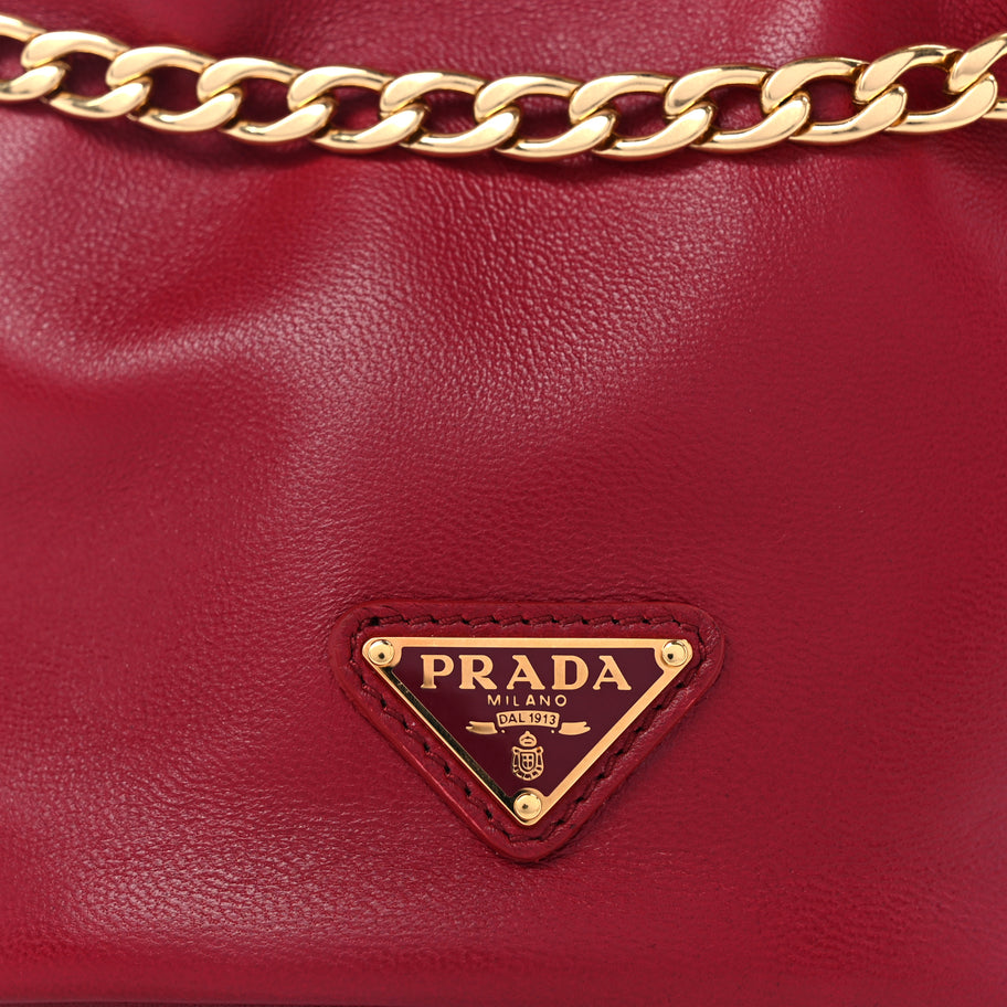 Prada Nappa Mini Petit Sac Noir Bucket Bag Ciliegia Image 6