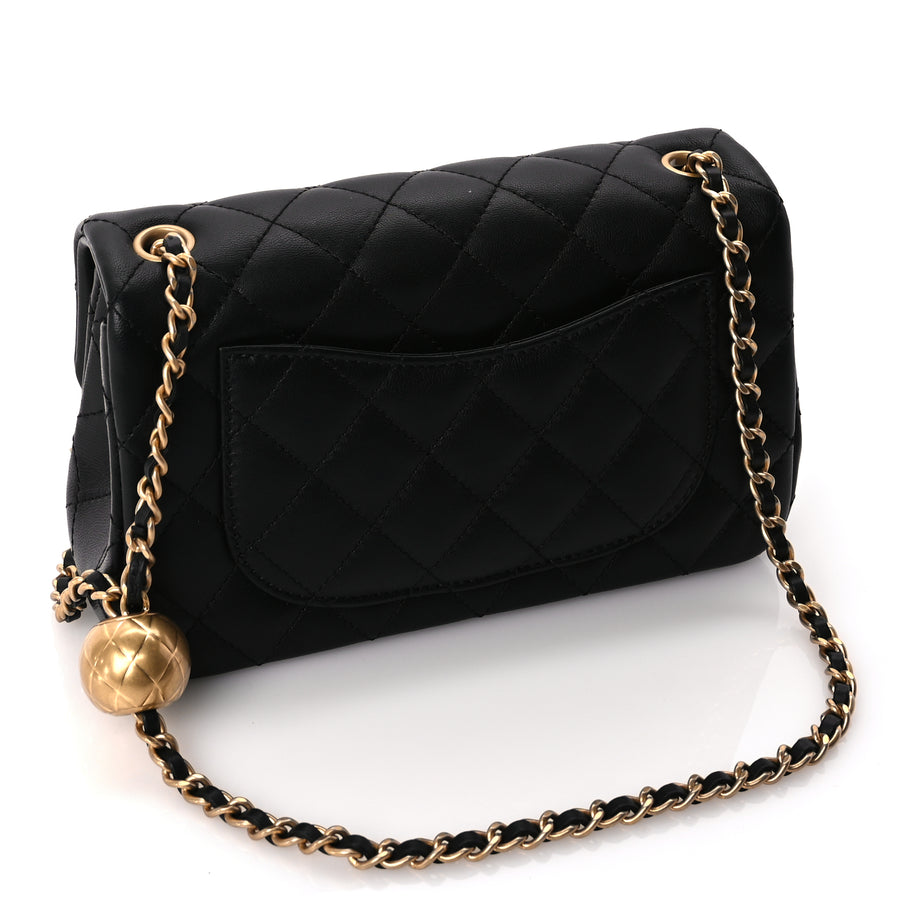 Chanel Lambskin Quilted Mini Rectangular Pearl Crush Flap Black Image 2