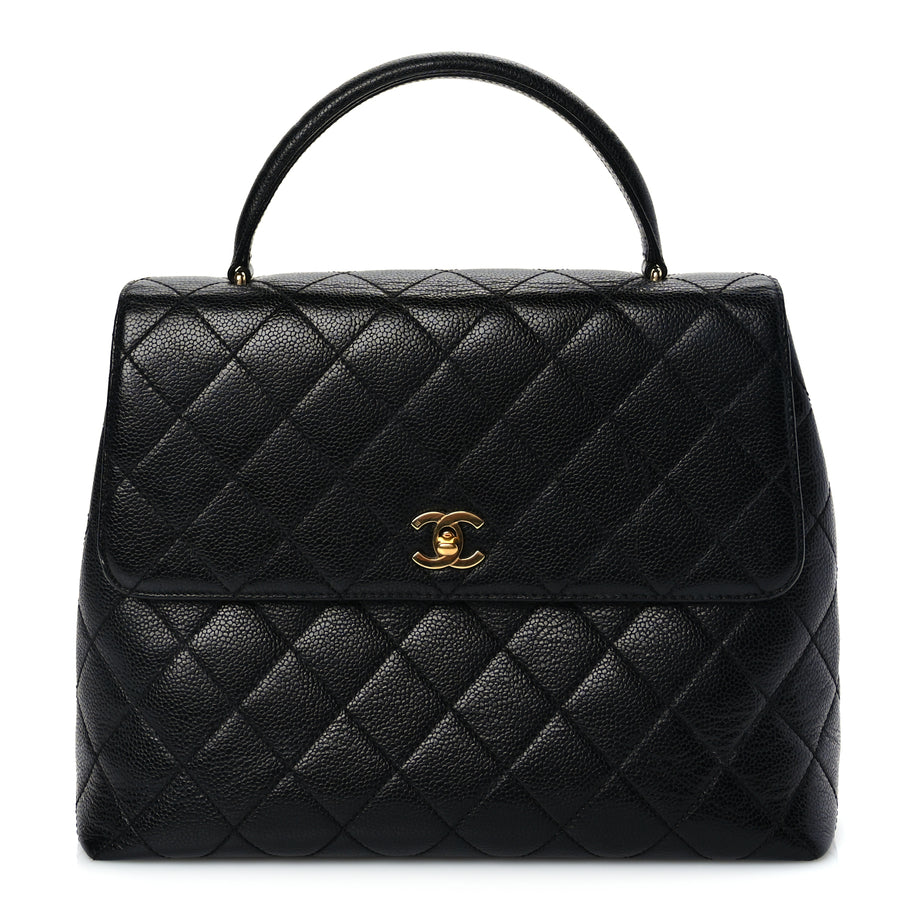 Chanel Caviar Quilted Jumbo Kelly Flap Black Image 1