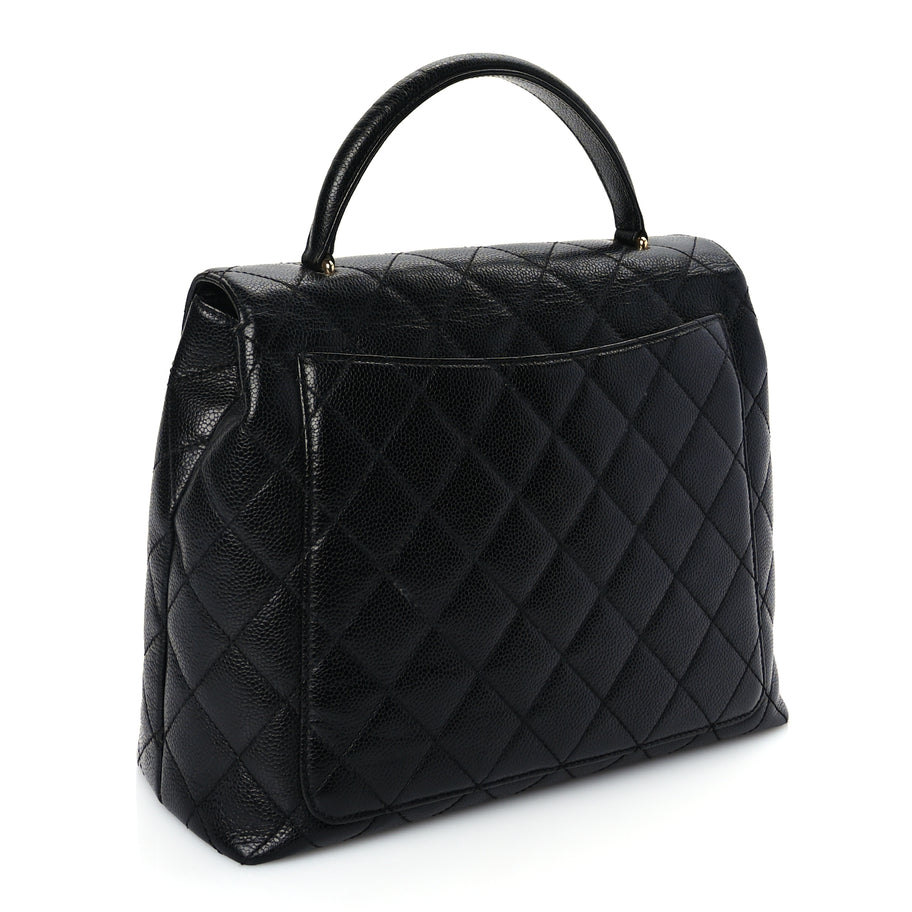 Chanel Caviar Quilted Jumbo Kelly Flap Black Image 2