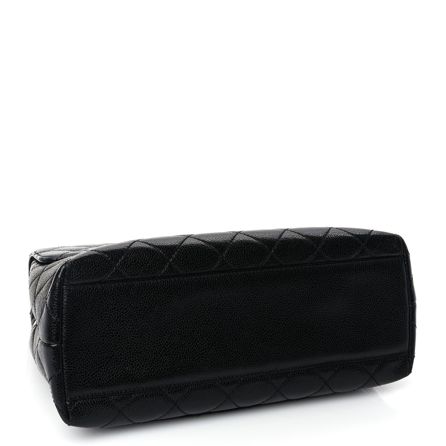 Chanel Caviar Quilted Jumbo Kelly Flap Black Image 3