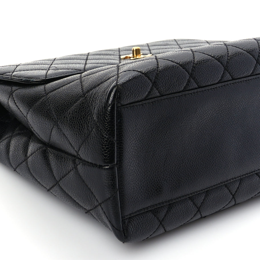 Chanel Caviar Quilted Jumbo Kelly Flap Black Image 7