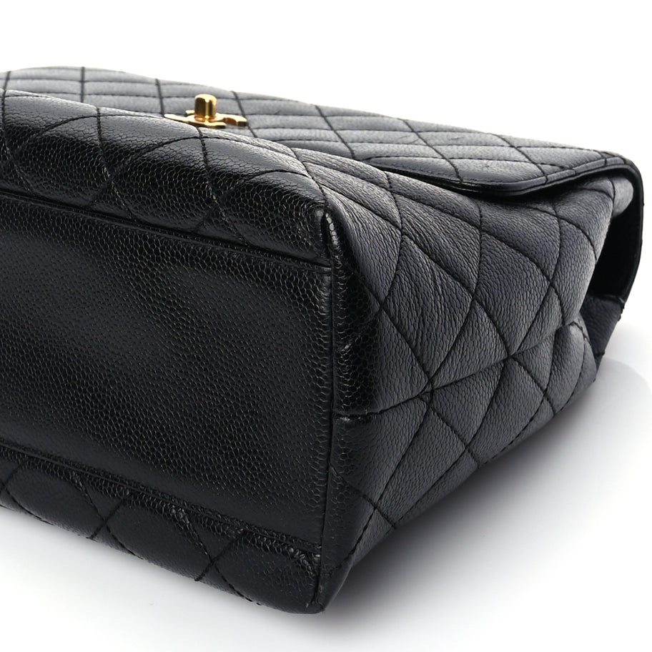 Chanel Caviar Quilted Jumbo Kelly Flap Black Image 8