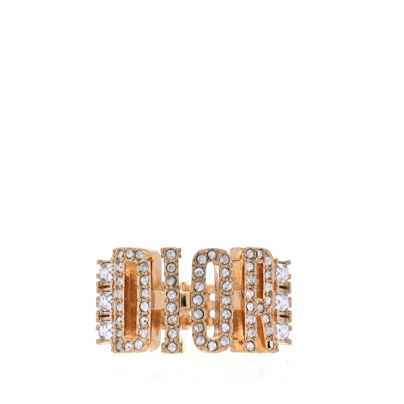  Christian Dior Metal Crystal DIO(R)EVOLUTION Ring S Gold