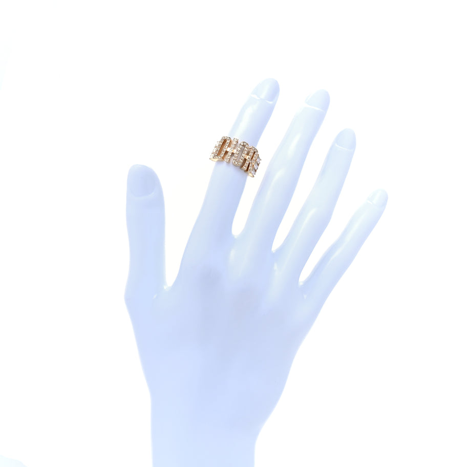Christian Dior Metal Crystal DIO(R)EVOLUTION Ring S Gold Image 4