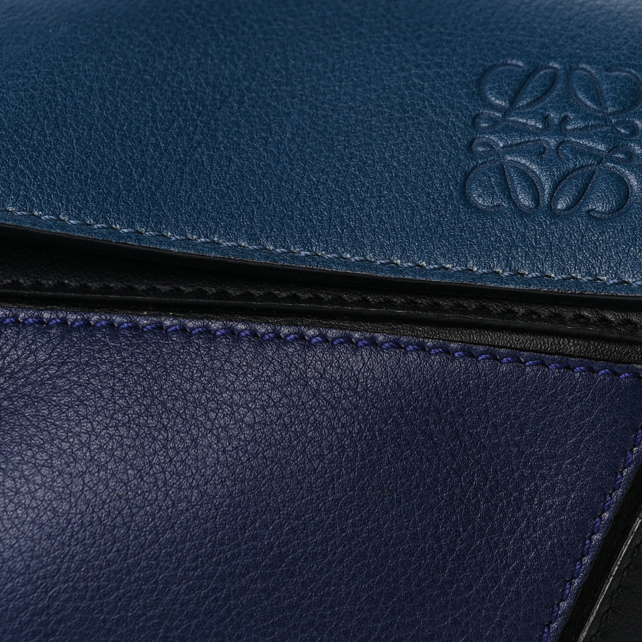 Loewe Calfskin Colorblock Medium Puzzle Bag Blue Image 6