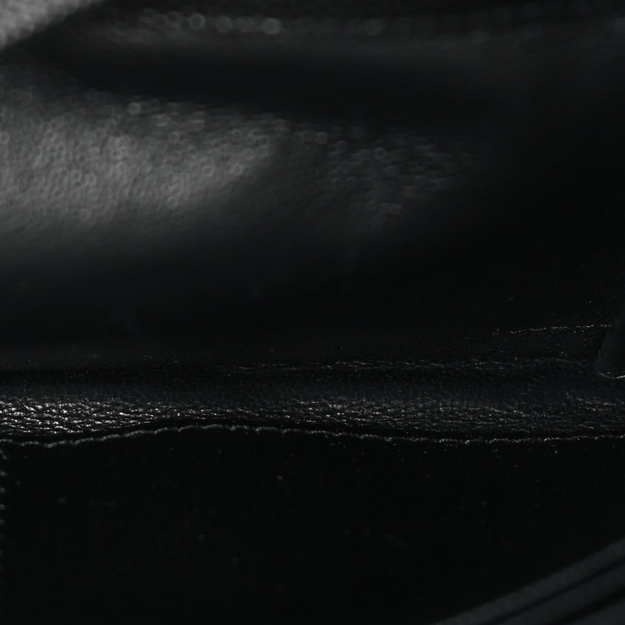 Saint Laurent Grain De Poudre Matelasse Chevron Monogram Flap Wallet Black Image 7
