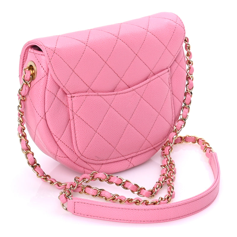  Chanel Caviar Quilted Mini Messenger Flap Pink