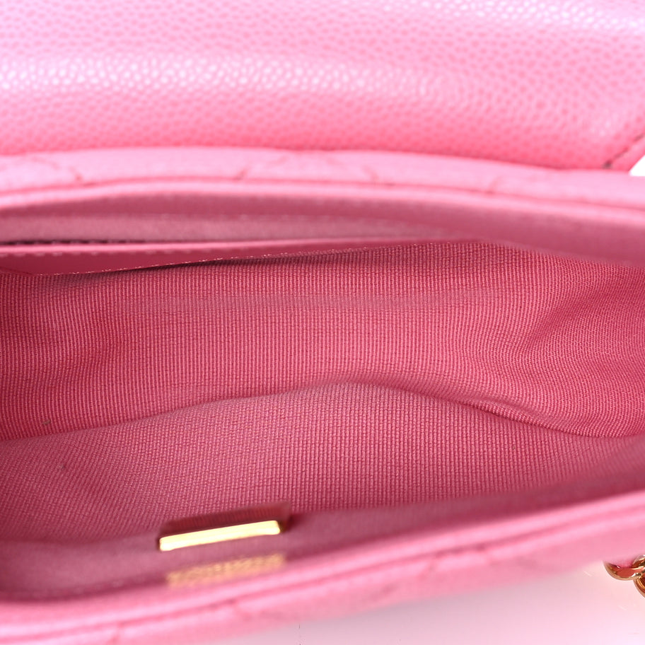 Chanel Caviar Quilted Mini Messenger Flap Pink Image 4