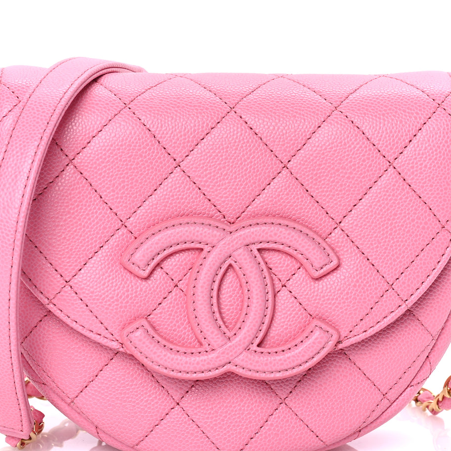 Chanel Caviar Quilted Mini Messenger Flap Pink Image 7