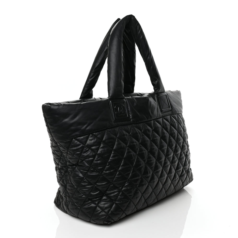 Chanel Nylon Quilted Large Coco Cocoon Tote Black Image 2