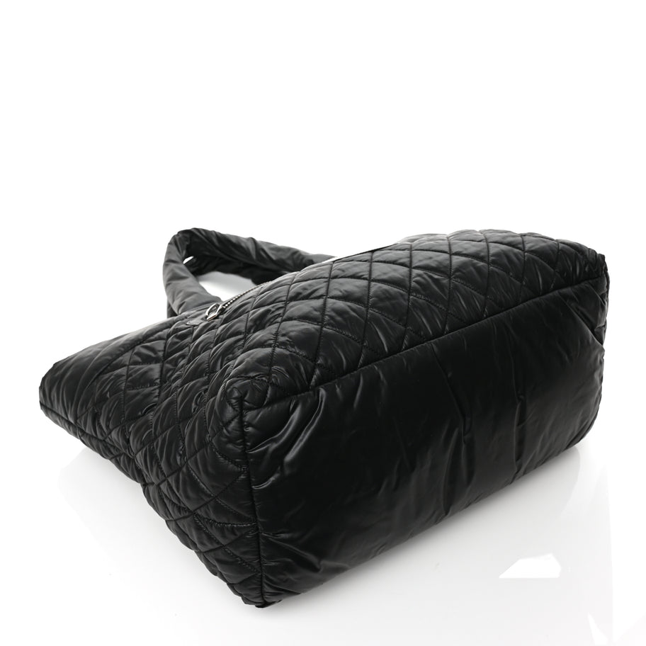 Chanel Nylon Quilted Large Coco Cocoon Tote Black Image 3
